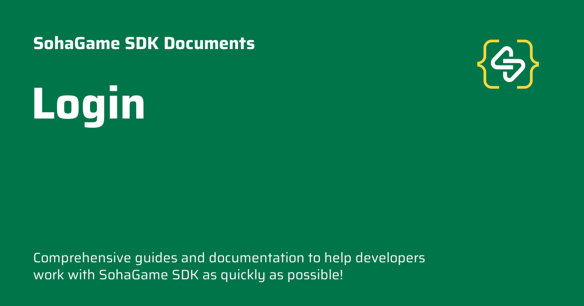 Login SohaGame SDK Documents Login sohagame sdk documents